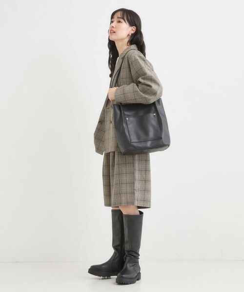 SHOO・LA・RUE / シューラルー トートバッグ | つや合皮つまみハンドルトートバッグ | 詳細1