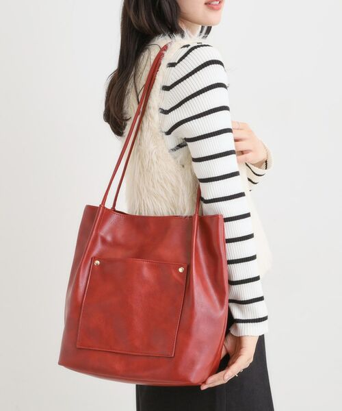 SHOO・LA・RUE / シューラルー トートバッグ | つや合皮つまみハンドルトートバッグ | 詳細2