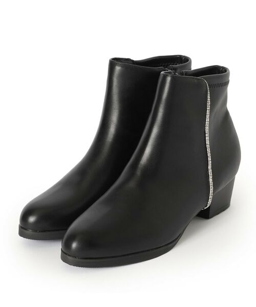 SHOO・LA・RUE / シューラルー ブーツ(ショート丈) | キラキラバックストレッチブーツ(ブラック(019))