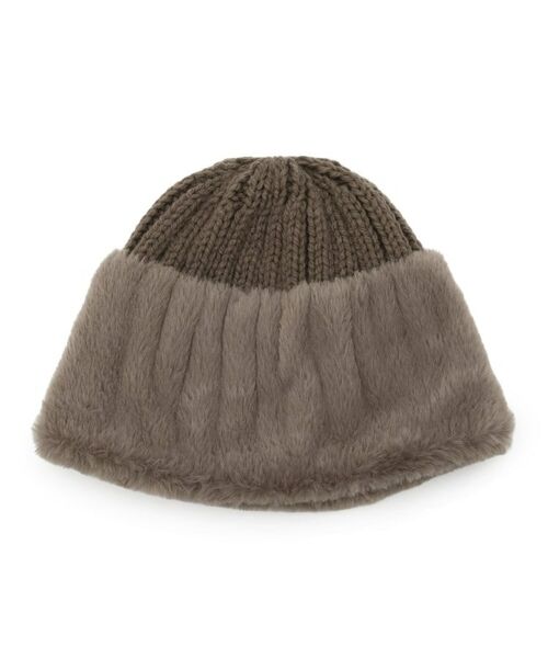 SHOO・LA・RUE / シューラルー ニットキャップ | ニット×フェイクファーワッチ | 詳細1