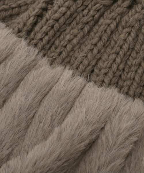 SHOO・LA・RUE / シューラルー ニットキャップ | ニット×フェイクファーワッチ | 詳細3