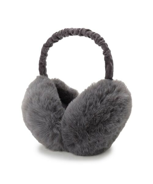 SHOO・LA・RUE / シューラルー ネックウォーマー・イヤーマフ | 【折りたたみ】フェイクファーイヤマフ（チャコールグレー(014)）