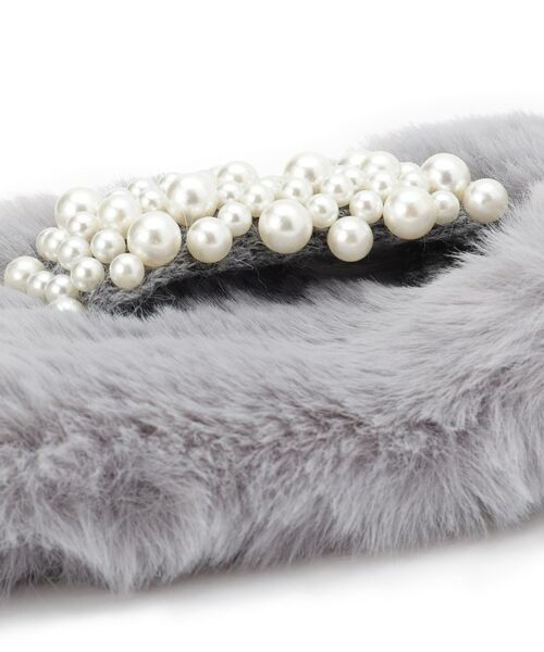 SHOO・LA・RUE / シューラルー マフラー・ショール・スヌード・ストール | フェイクパール付きフェイクファーティペット | 詳細3