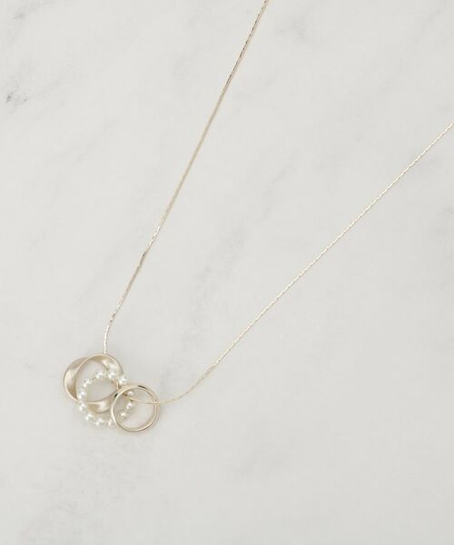 SHOO・LA・RUE/シューラルー フェイクパールミニリングネックレス ゴールド(007) 00 SHOO・LA・RUE/シューラルー フェイクパールミニリングネックレス ゴールド(007) 00