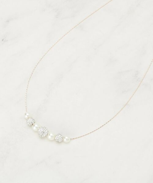 SHOO・LA・RUE/シューラルー 【セレモニー】ポイントパヴェショートネックレス ピンクゴールド(005) 00 SHOO・LA・RUE/シューラルー 【セレモニー】ポイントパヴェショートネックレス ピンクゴールド(005) 00