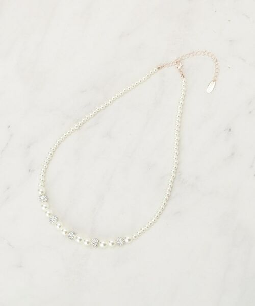 SHOO・LA・RUE / シューラルー ネックレス・ペンダント・チョーカー | 【セレモニー】パヴェ＆パール調ショートネックレス | 詳細1