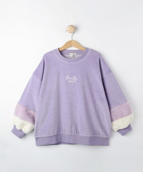 SHOO・LA・RUE / シューラルー カットソー | 【130-150cm】袖フェイクファープルオーバー(ラベンダー(080))