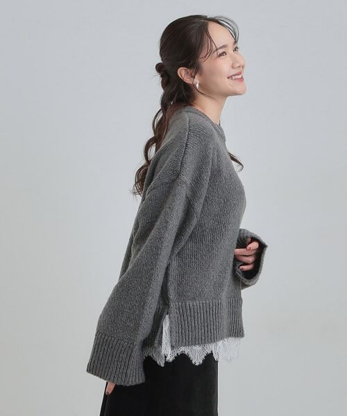 SHOO・LA・RUE / シューラルー ニット・セーター | 【S-LL】インせず着られる 裾レースラメニット | 詳細10