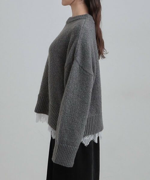 SHOO・LA・RUE / シューラルー ニット・セーター | 【S-LL】インせず着られる 裾レースラメニット | 詳細14