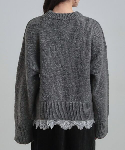 SHOO・LA・RUE / シューラルー ニット・セーター | 【S-LL】インせず着られる 裾レースラメニット | 詳細15