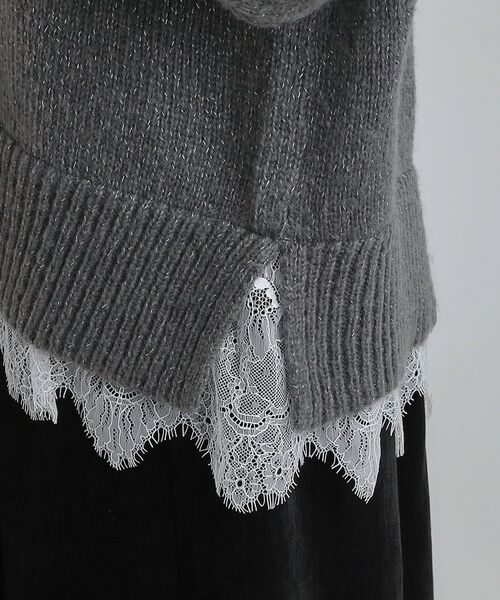 SHOO・LA・RUE / シューラルー ニット・セーター | 【S-LL】インせず着られる 裾レースラメニット | 詳細18