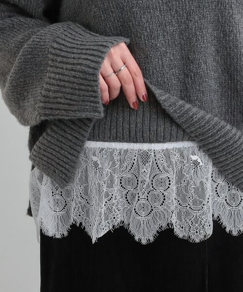 SHOO・LA・RUE / シューラルー ニット・セーター | 【S-LL】インせず着られる 裾レースラメニット | 詳細19