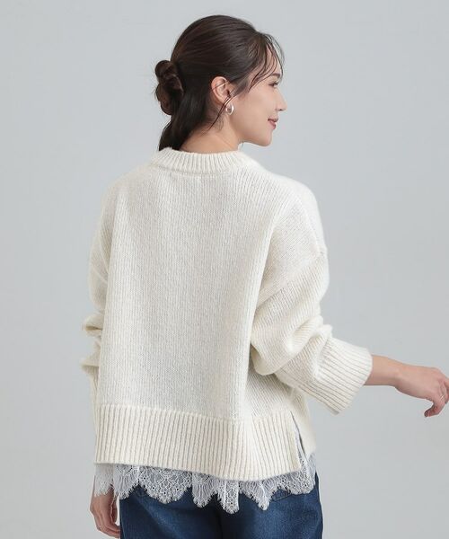SHOO・LA・RUE / シューラルー ニット・セーター | 【S-LL】インせず着られる 裾レースラメニット | 詳細2