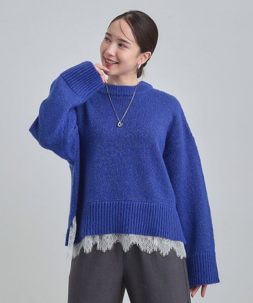 SHOO・LA・RUE / シューラルー ニット・セーター | 【S-LL】インせず着られる 裾レースラメニット | 詳細5
