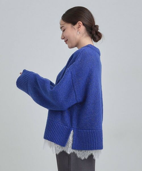 SHOO・LA・RUE / シューラルー ニット・セーター | 【S-LL】インせず着られる 裾レースラメニット | 詳細6