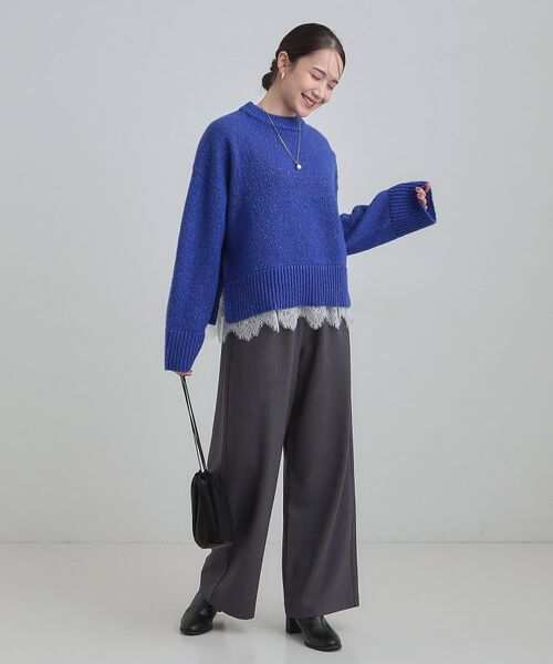 SHOO・LA・RUE / シューラルー ニット・セーター | 【S-LL】インせず着られる 裾レースラメニット | 詳細7