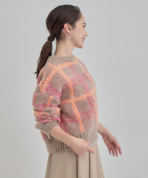 SHOO・LA・RUE / シューラルー ニット・セーター | 【S-LL】チェック柄ふわふわニット | 詳細10