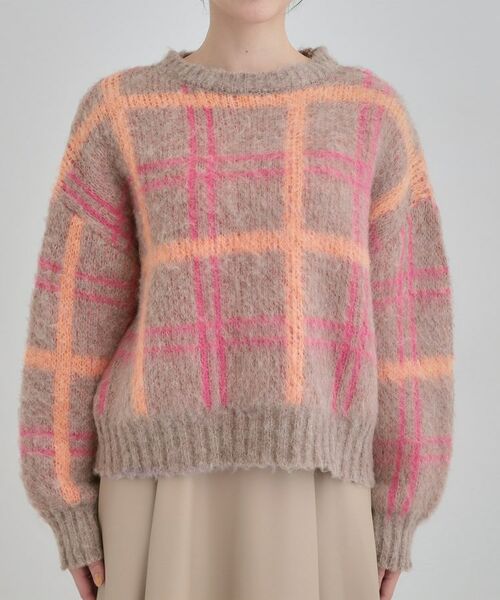 SHOO・LA・RUE / シューラルー ニット・セーター | 【S-LL】チェック柄ふわふわニット | 詳細13