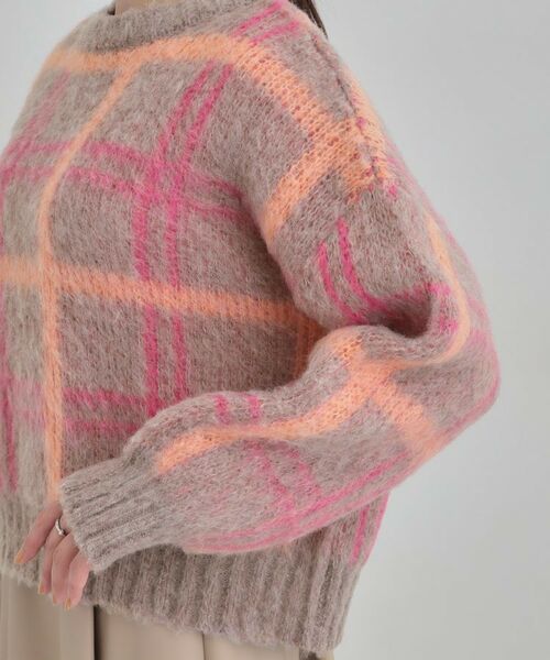 SHOO・LA・RUE / シューラルー ニット・セーター | 【S-LL】チェック柄ふわふわニット | 詳細18