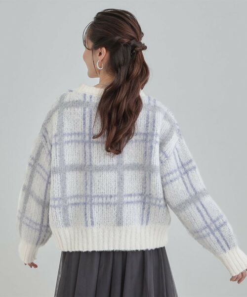 SHOO・LA・RUE / シューラルー ニット・セーター | 【S-LL】チェック柄ふわふわニット | 詳細2