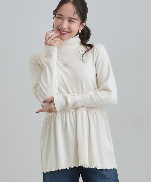 SHOO・LA・RUE / シューラルー チュニック | ペプラムリブトップス(オフホワイト(003))