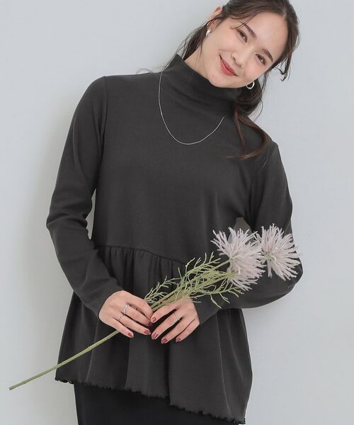 SHOO・LA・RUE / シューラルー チュニック | ペプラムリブトップス(ブラック(019))