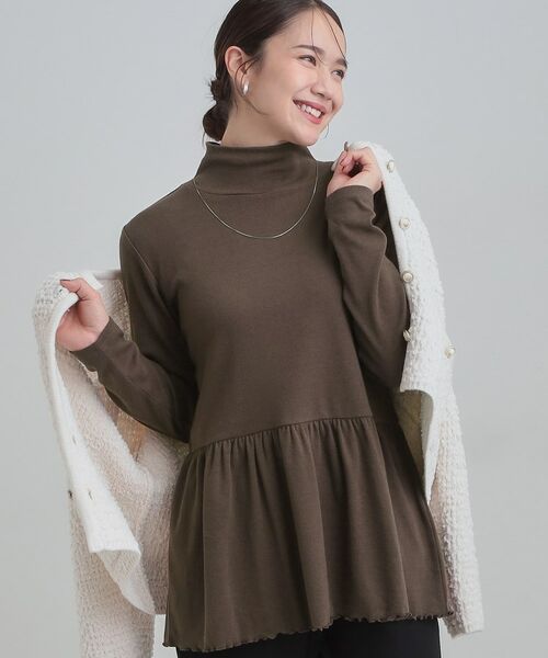 SHOO・LA・RUE / シューラルー チュニック | ペプラムリブトップス(ブラウン(044))