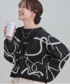 SHOO・LA・RUE / シューラルー カーディガン・ボレロ | 【洗濯機可】柄アソート VネックZIPカーディガン