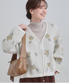 SHOO・LA・RUE / シューラルー カーディガン・ボレロ | 【洗濯機可】柄アソート VネックZIPカーディガン