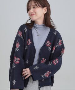 SHOO・LA・RUE / シューラルー カーディガン・ボレロ | 【洗濯機可】柄アソート VネックZIPカーディガン