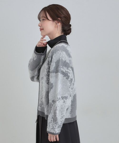 SHOO・LA・RUE / シューラルー カーディガン・ボレロ | 【洗濯機可】柄アソート VネックZIPカーディガン | 詳細10