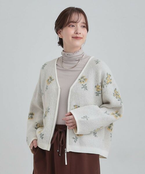 SHOO・LA・RUE / シューラルー カーディガン・ボレロ | 【洗濯機可】柄アソート VネックZIPカーディガン | 詳細21