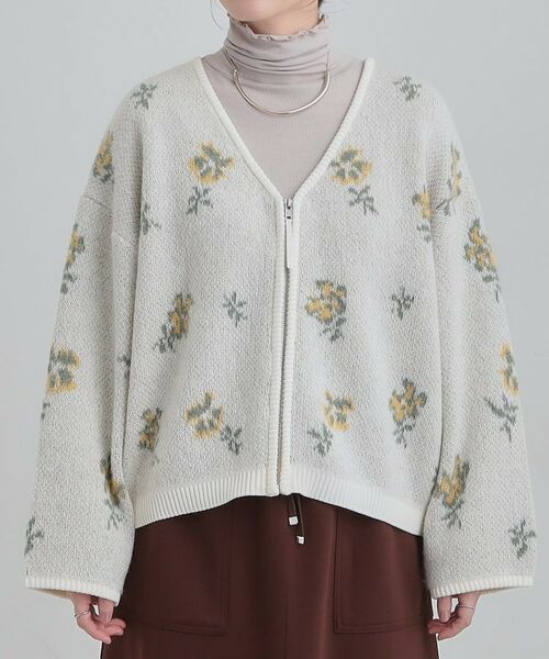 SHOO・LA・RUE / シューラルー カーディガン・ボレロ | 【洗濯機可】柄アソート VネックZIPカーディガン | 詳細25