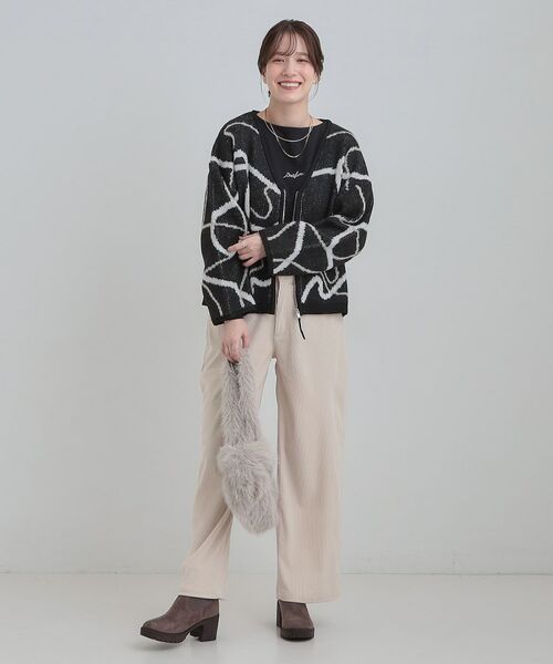 SHOO・LA・RUE / シューラルー カーディガン・ボレロ | 【洗濯機可】柄アソート VネックZIPカーディガン | 詳細7