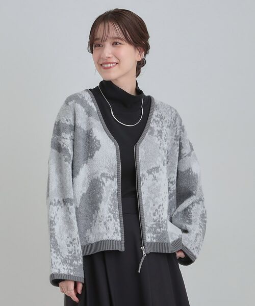 SHOO・LA・RUE / シューラルー カーディガン・ボレロ | 【洗濯機可】柄アソート VネックZIPカーディガン | 詳細9