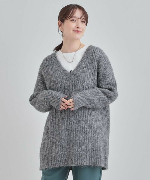 SHOO・LA・RUE / シューラルー チュニック | ふわふわタッチ Vネックニットチュニック | 詳細1