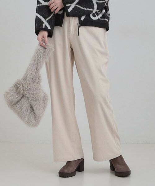 SHOO・LA・RUE / シューラルー パンツ | コーデュロイ ワイドストレートパンツ(アイボリー(004))