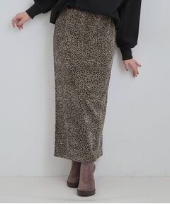 SHOO・LA・RUE / シューラルー ロング・マキシ丈スカート | 【あったか】両面起毛 ベロアレオパード柄スカート