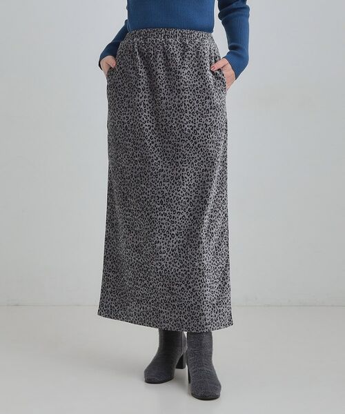 SHOO・LA・RUE / シューラルー ロング・マキシ丈スカート | 【あったか】両面起毛 ベロアレオパード柄スカート | 詳細1