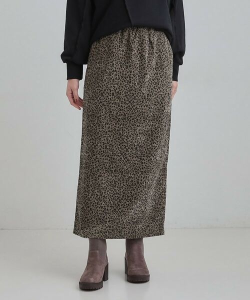 SHOO・LA・RUE / シューラルー ロング・マキシ丈スカート | 【あったか】両面起毛 ベロアレオパード柄スカート | 詳細5