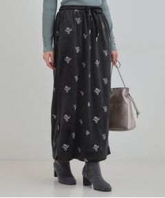 SHOO・LA・RUE / シューラルー ロング・マキシ丈スカート | 刺繍ベロア調ナロースカート