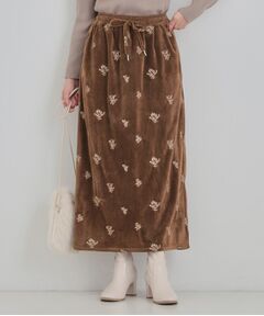 SHOO・LA・RUE / シューラルー ロング・マキシ丈スカート | 刺繍ベロア調ナロースカート