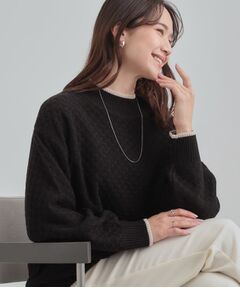 SHOO・LA・RUE / シューラルー ニット・セーター | 【洗濯機可/毛玉レス】配色がアクセント ダイヤ柄ゆるニット