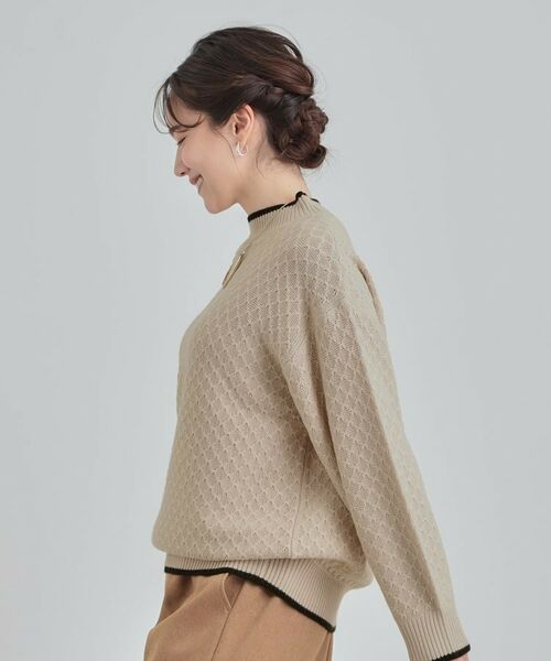 SHOO・LA・RUE / シューラルー ニット・セーター | 【洗濯機可/毛玉レス】配色がアクセント ダイヤ柄ゆるニット | 詳細10
