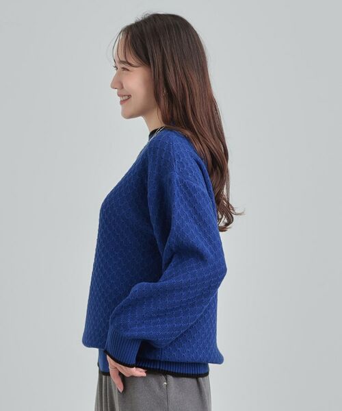 SHOO・LA・RUE / シューラルー ニット・セーター | 【洗濯機可/毛玉レス】配色がアクセント ダイヤ柄ゆるニット | 詳細14