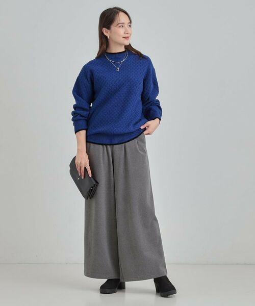 SHOO・LA・RUE / シューラルー ニット・セーター | 【洗濯機可/毛玉レス】配色がアクセント ダイヤ柄ゆるニット | 詳細15