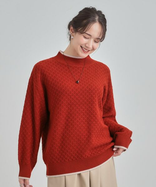 SHOO・LA・RUE / シューラルー ニット・セーター | 【洗濯機可/毛玉レス】配色がアクセント ダイヤ柄ゆるニット | 詳細17