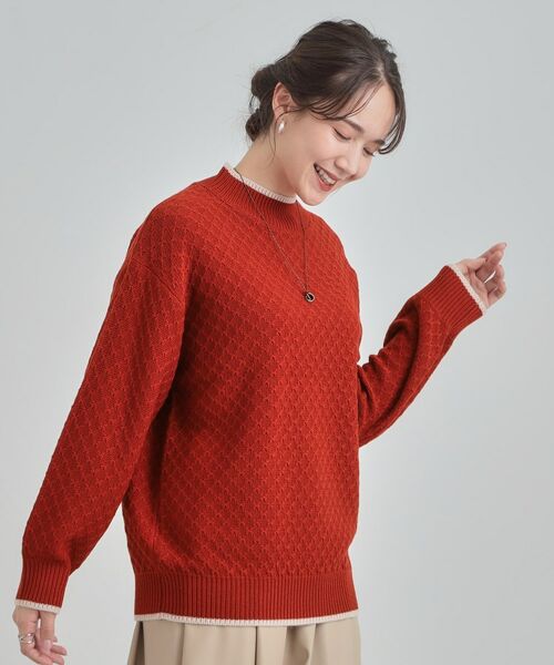 SHOO・LA・RUE / シューラルー ニット・セーター | 【洗濯機可/毛玉レス】配色がアクセント ダイヤ柄ゆるニット | 詳細18