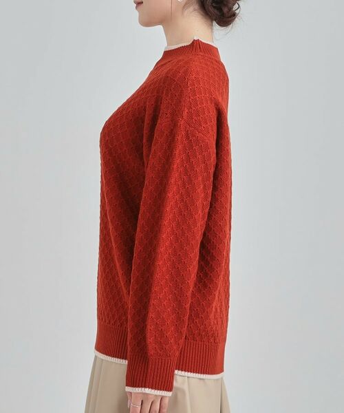 SHOO・LA・RUE / シューラルー ニット・セーター | 【洗濯機可/毛玉レス】配色がアクセント ダイヤ柄ゆるニット | 詳細22