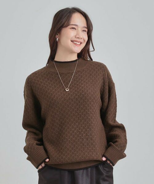 SHOO・LA・RUE / シューラルー ニット・セーター | 【洗濯機可/毛玉レス】配色がアクセント ダイヤ柄ゆるニット | 詳細5